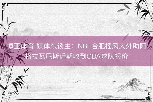 博亚体育 媒体东谈主:NBL合肥摇风大外助阿格拉瓦尼斯近期收到CBA球队报价