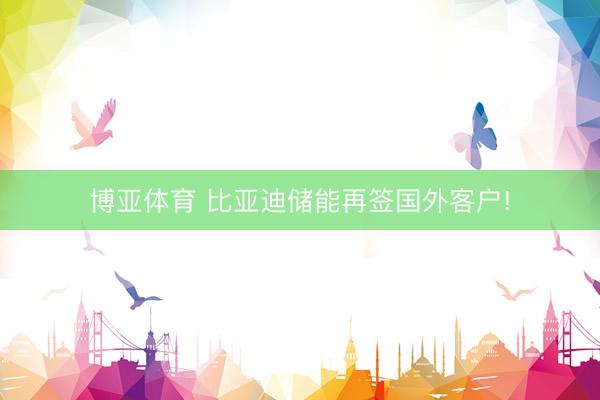 博亚体育 比亚迪储能再签国外客户!
