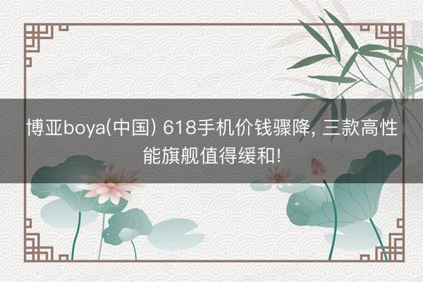 博亚boya(中国) 618手机价钱骤降， 三款高性能旗舰值得缓和!