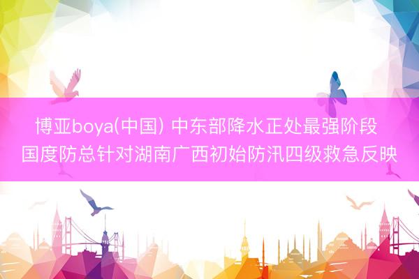 博亚boya(中国) 中东部降水正处最强阶段 国度防总针对湖南广西初始防汛四级救急反映