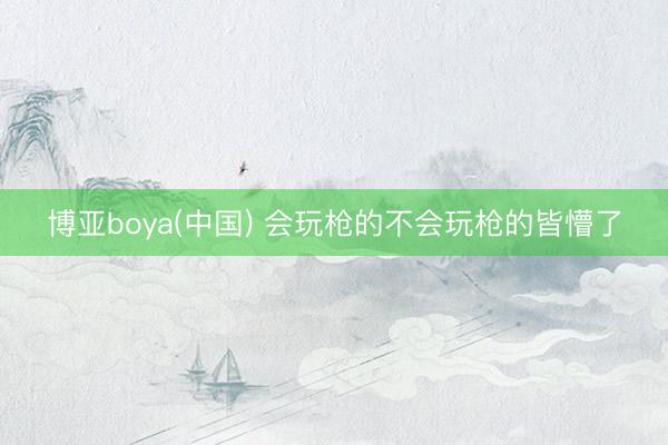 博亚boya(中国) 会玩枪的不会玩枪的皆懵了