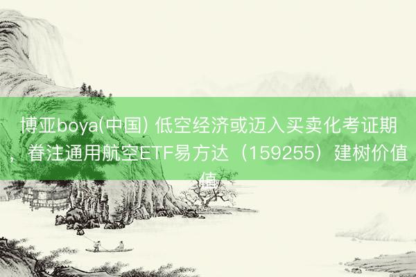 博亚boya(中国) 低空经济或迈入买卖化考证期，眷注通用航空ETF易方达（159255）建树价值