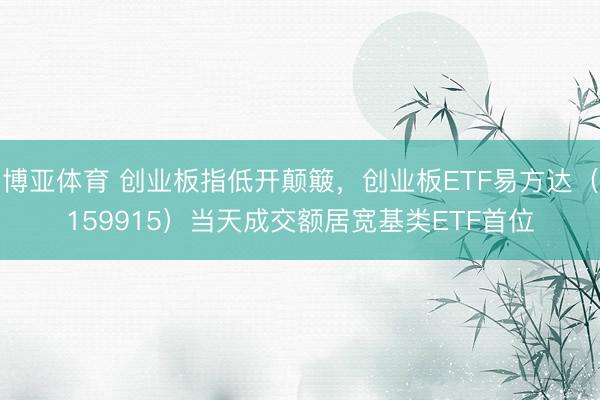 博亚体育 创业板指低开颠簸，创业板ETF易方达（159915）当天成交额居宽基类ETF首位