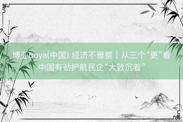 博亚boya(中国) 经济不雅察｜从三个“更”看中国有劲护航民企“大致沉着”