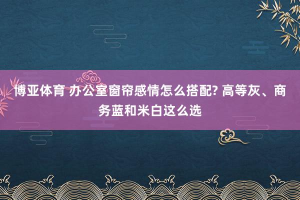 博亚体育 办公室窗帘感情怎么搭配? 高等灰、商务蓝和米白这么选